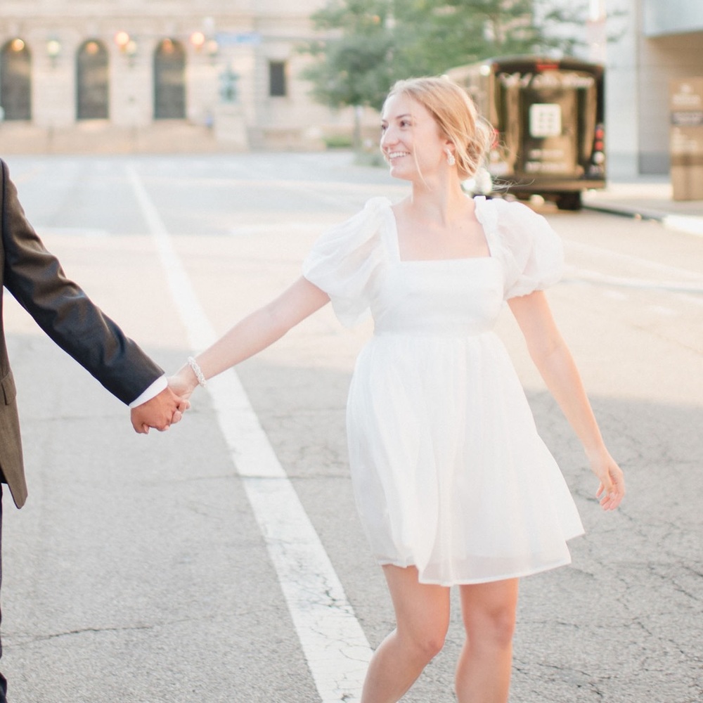 White engagement dress